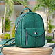 Green Velvet Python skin backpack