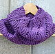 Bufanda snud de punto morado con lurex de merino con seda. Snudy1. Lace Shawl by Olga. Ярмарка Мастеров.  Фото №6