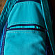 Текстильный рюкзак "Этника", авторский дизайн, голубой цвет. Рюкзаки. Луллис Ольга, дизайнер, ткачиха. Ярмарка Мастеров.  Фото №6
