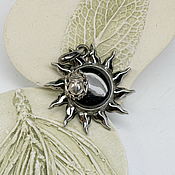 Украшения handmade. Livemaster - original item Sun and Scarab Beetle pendant with black tourmaline. Handmade.