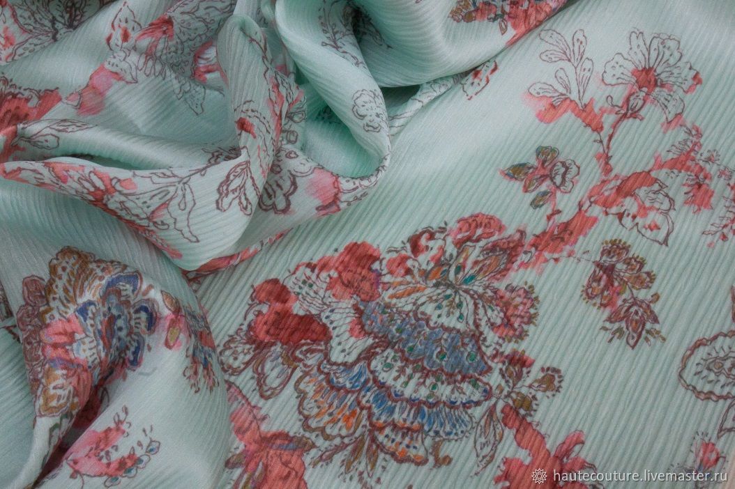 Шелк /хлопок креш! Остаток 1.30 м в интернет-магазине Ярмарка Мастеров ...