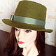 Hat 'Fedora' khaki. Hats1. Oksana Moleva. My Livemaster. Фото №4