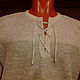 Order 100% linen.Shirt 'Chain transitions'. Exclusive linen jersey from Elena. Livemaster. . Mens shirts Фото №3