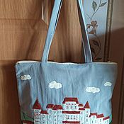 Сумки и аксессуары handmade. Livemaster - original item Shopper bag: textile bag with applique. Handmade.