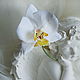 Орхидеи белые 'Фаленопсис цветы из шелка брошь заколка. Цветы. Евгения 'HAT TIME' шляпы и цветы. Ярмарка Мастеров.  Фото №6