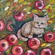 Картина маслом "Кот и яблоки. Снег пошел". Картины. Живые картины Суворовой Екатерины. Интернет-магазин Ярмарка Мастеров.  Фото №2