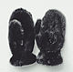 Black mink fur mittens, Mittens, Moscow,  Фото №1