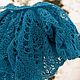 Openwork turquoise scarf, wool stole. Scarves. IRINA GRUDKINA Handmade Knitwear. My Livemaster. Фото №9