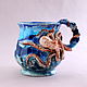 Taza con decoración de Pulpo, Mugs and cups, Moscow,  Фото №1