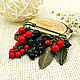 Brooch-pin 'Currant', natural stones, handmade. Brooches. Beaded jewelry. My Livemaster. Фото №4