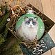 Елочный шар с портретом кота. Елочные игрушки. Екатерина Нефедова (Miapittura). Ярмарка Мастеров.  Фото №4