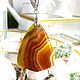 Brown noble wavy agate of triangular shape. Pendants. AfricaForever. Online shopping on My Livemaster.  Фото №2