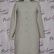 Wool winter coat with embroidery