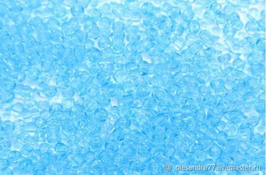 10 grams of 10/0 seed Beads, Czech Preciosa 60000 Premium light blue, Beads, Chelyabinsk,  Фото №1