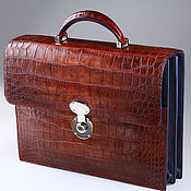 Сумки и аксессуары handmade. Livemaster - original item Crocodile leather briefcase, hand-assembled IMA0995K. Handmade.