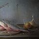 Заказать Картина маслом натюрморт с рыбой. Картины маслом на любой вкус.Москва. Ярмарка Мастеров. . Картины Фото №3