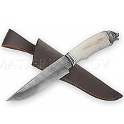 The handmade damascus steel knife «Twin»