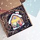 Елочная игрушка подвеска Домик. Елочные игрушки. KatyaVasArt. Интернет-магазин Ярмарка Мастеров.  Фото №2