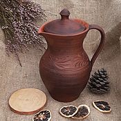 Посуда handmade. Livemaster - original item Pitchers: Clay jug with lid. Handmade.