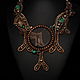 Necklace with malachite septaria and 'Ginkgo' in the style of Art Nouveau, Necklace, Moscow,  Фото №1
