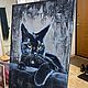 Черный кот. Картины. Жанна Когай. Интернет-магазин Ярмарка Мастеров.  Фото №2