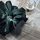 Бархатный Скранч для волос тёмный изумруд. Резинка для волос. BA.LENA Accessories. Ярмарка Мастеров.  Фото №4