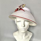 Аксессуары handmade. Livemaster - original item Straw hat with peppers. Handmade.