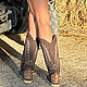 boots: TEXANO - Italian suede boots with embroidery- Autumn-Winter. High Boots. Febe-handmade. My Livemaster. Фото №5