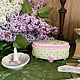 Шкатулка и подставка для колец, фарфор, роспись Кузнецовская сирень. Шкатулки. Анна Орлова. Дом с историей.. Ярмарка Мастеров.  Фото №6