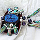 Brooch with pearls and stone azurite Harmony. Brooches. ArtelL. My Livemaster. Фото №4