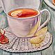 Картина на холсте Чай с пирогами. Картины. Палитра Михайловна-Ольга Антоненко (echcholcia). Интернет-магазин Ярмарка Мастеров.  Фото №2