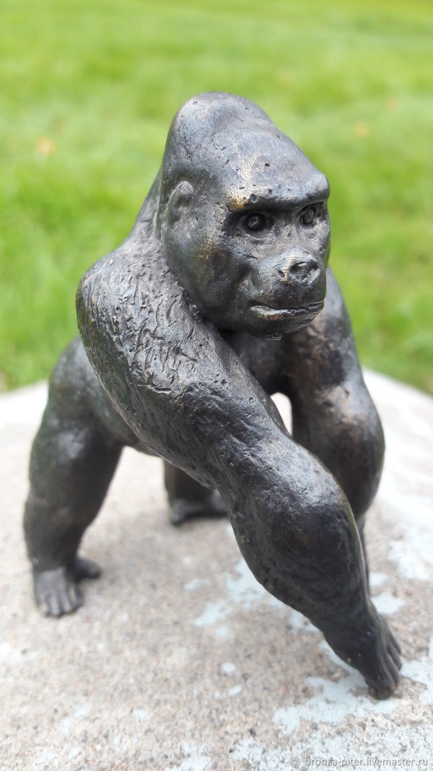 Gorilla sculpture bronze, Figurines, St. Petersburg,  Фото №1