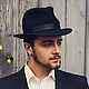 Men's classic Fedora hat. Color black. Hats1. Exclusive HATS. LANA ANISIMOVA.. Online shopping on My Livemaster.  Фото №2