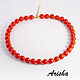 Author's red beads with Swarovski pearls/Gift, Beads2, St. Petersburg,  Фото №1