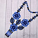 Decoration on the neck Blue flowers. Necklace. Marina Brusinenko - Jevelry. Online shopping on My Livemaster.  Фото №2