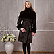 Coat of broadtail 'Сhocolate'. The coat made of broadtail, Fur Coats, Kirov,  Фото №1