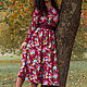 'Blooming Bordeaux' MIDI dress made of thick knitwear, Dresses, St. Petersburg,  Фото №1
