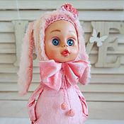 Куклы и игрушки handmade. Livemaster - original item Copy of Interior doll "Pink bunny with a toy". Handmade.