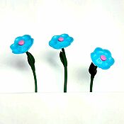Куклы и игрушки handmade. Livemaster - original item Miniature flowers made of polymer clay Blue. Handmade.