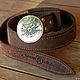 Order Leather belt with brass buckle ' Witcher'. Leather product G.M.G.. Livemaster. . Straps Фото №3
