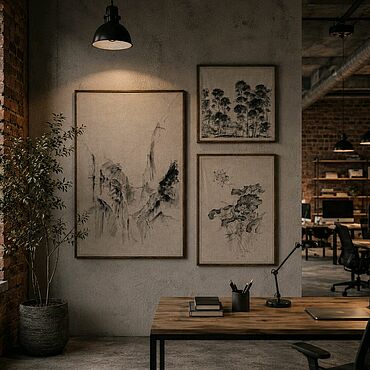 Картины и панно ручной работы. Ярмарка Мастеров - ручная работа Текстильное панно в японском стиле "Горы". Handmade.