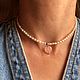 Жемчужный чокер с сердцем из розового кварца. Чокер. BStone_jewellery. Ярмарка Мастеров.  Фото №4