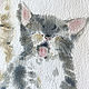 "Доброе утро!" картина акварелью (кошки, животные). Картины. 'Море внутри' Надежда. Ярмарка Мастеров.  Фото №5