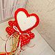 Сердечко на палочке. Фетровая валентинка. Подарки на 14 февраля. Мастерская авторских подарков Нинель. Ярмарка Мастеров.  Фото №5