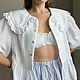 Заказать Блуза белая с широким воротником из муслина. Boho. Ярмарка Мастеров. . Блузки Фото №3
