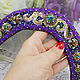 Headbands: Lilac headdress is embroidered with beads and sequins. Headband. vettochka. My Livemaster. Фото №4