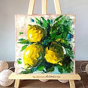 Картины и панно handmade. Livemaster - original item Picture Lemons! oil painting on canvas yellow lemons. Handmade.