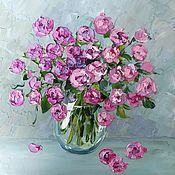 Картина "Нежно-розовые ирисы"
