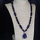 Necklace with a pendant made of stones (lapis lazuli, garnet). Necklace. Magic box. My Livemaster. Фото №5