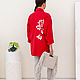 Camisa roja-hermosa con Lino bordado con viscosa. Blouses. NATALINI. Ярмарка Мастеров.  Фото №4